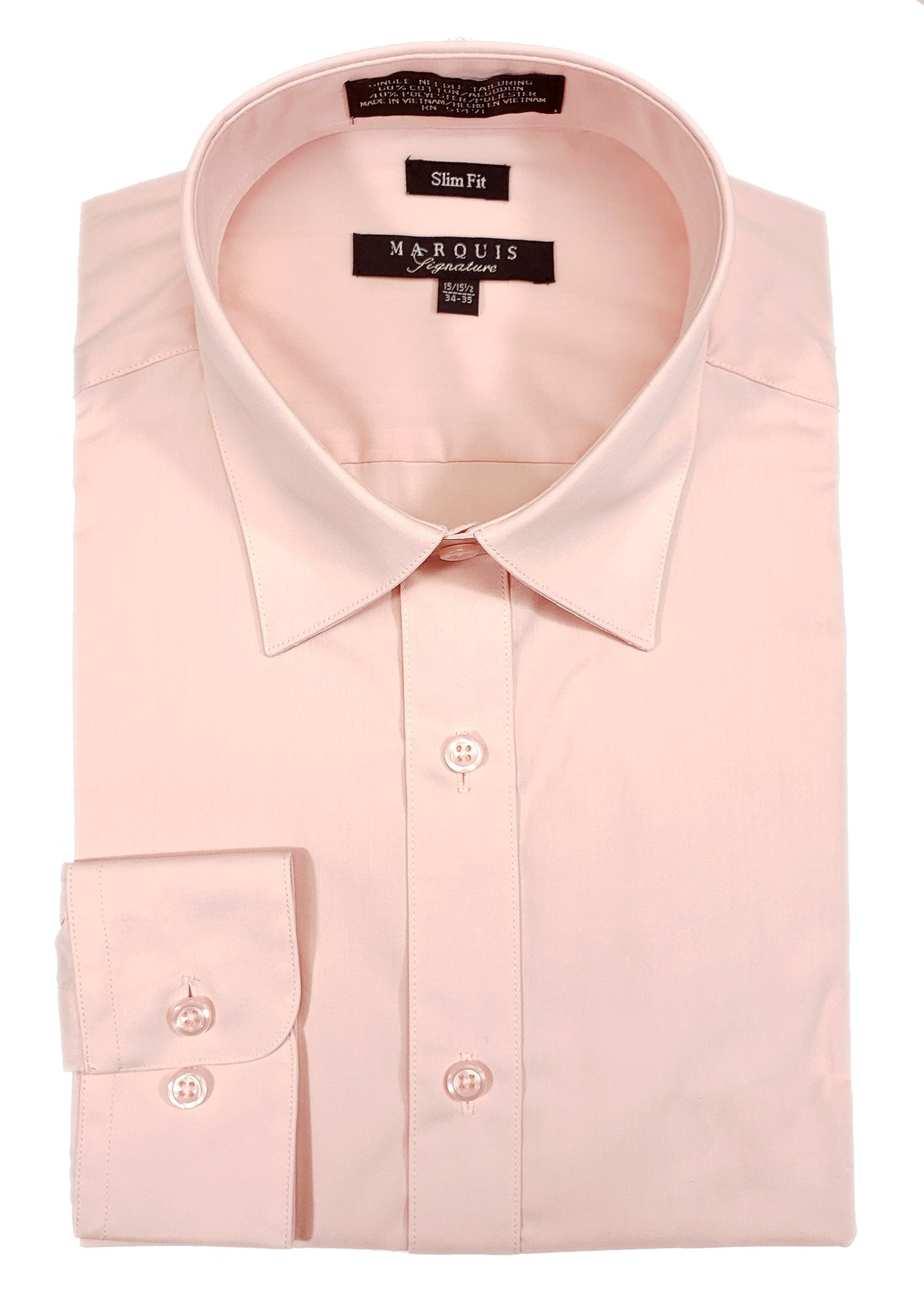 Blush Pink Men long sleeve dress shirt slim fit