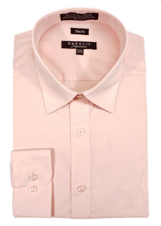 Blush Pink Men long sleeve dress shirt slim fit