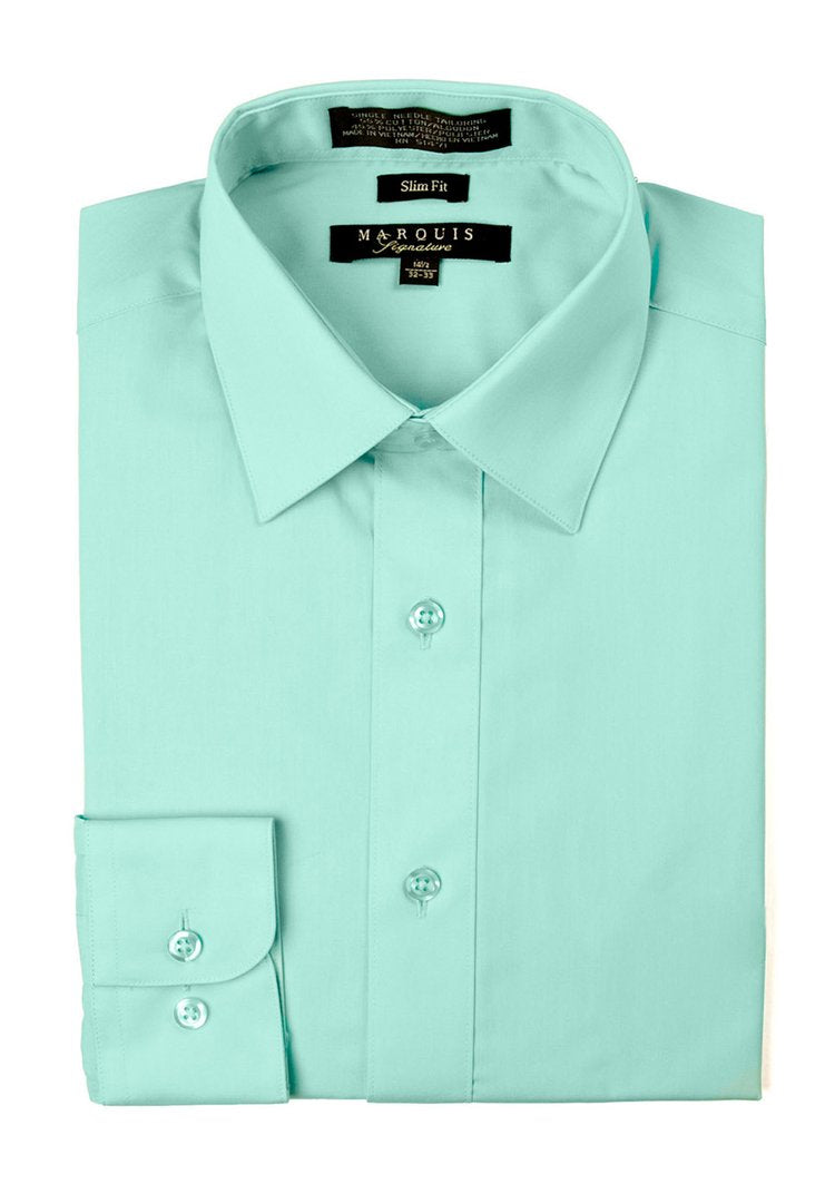 Mint Green Men long sleeve dress shirt  slim fit