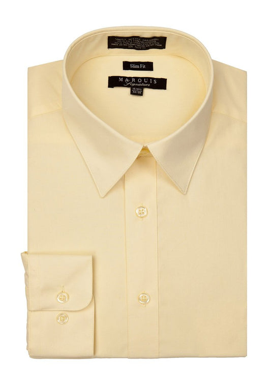Banana Yellow Men long sleeve dress shirt slim fit