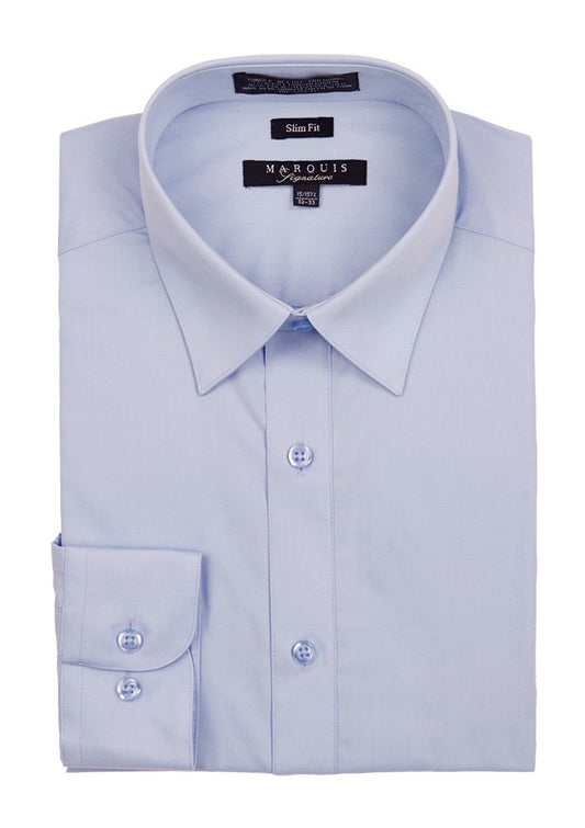 Light Blue Men long sleeve dress shirt  slim fit