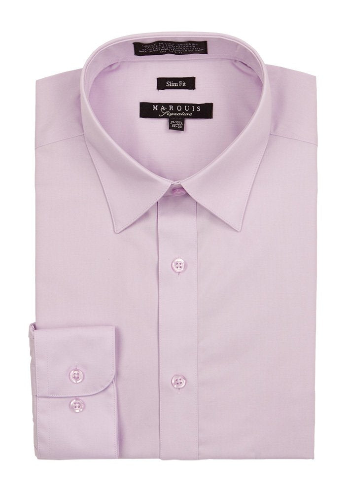 Lilac Men long sleeve dress shirt slim fit