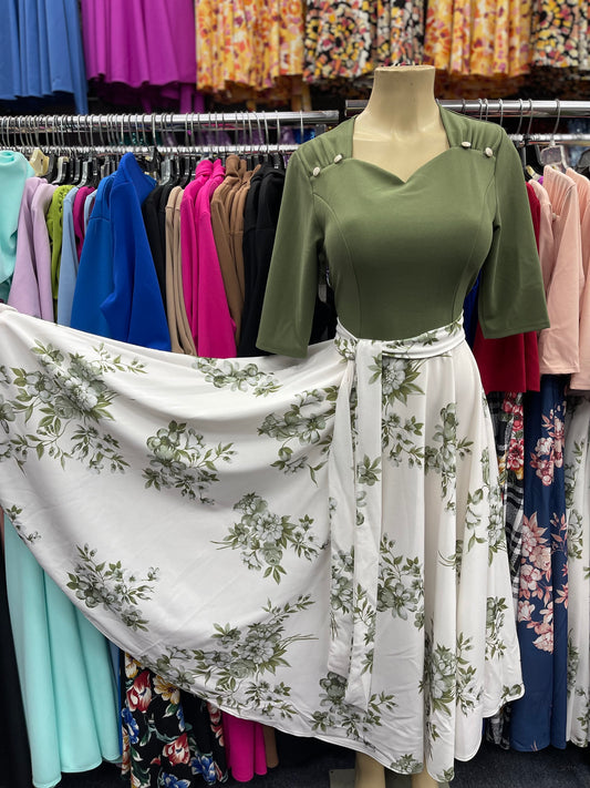 Sweetheart dress Sage