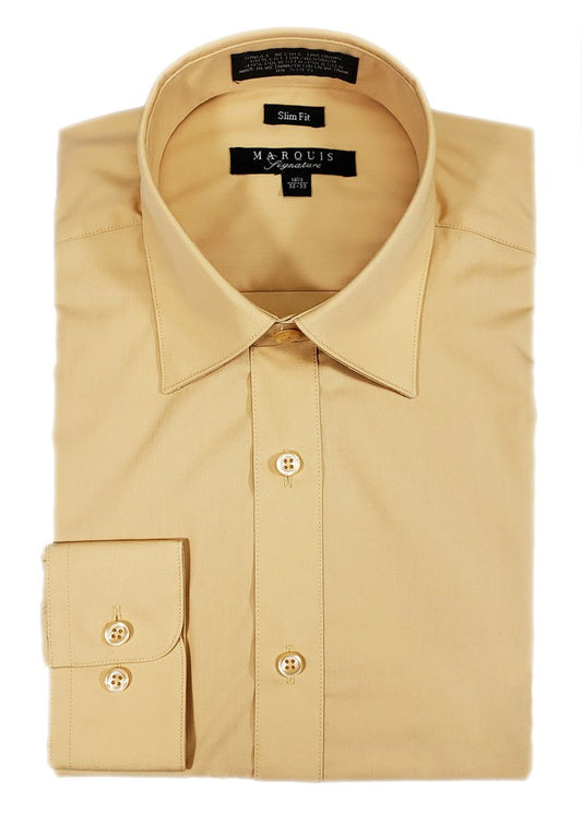 Champagne Gold Men long sleeve dress shirt slim fit