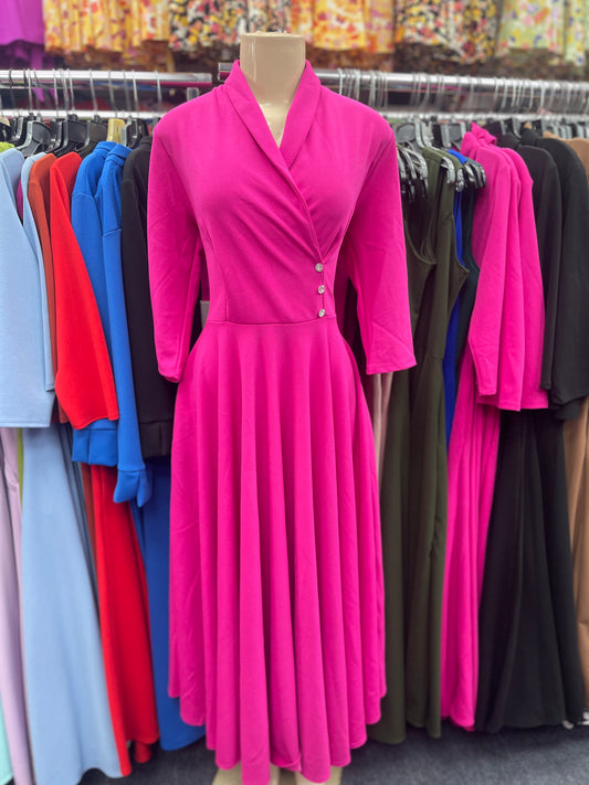 Eleanor Dress Hot pink