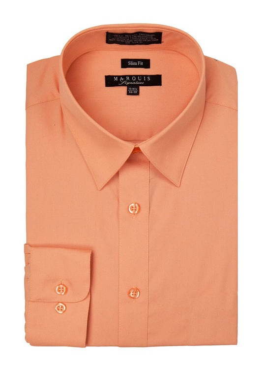 Apricot orange Men long sleeve dress shirt