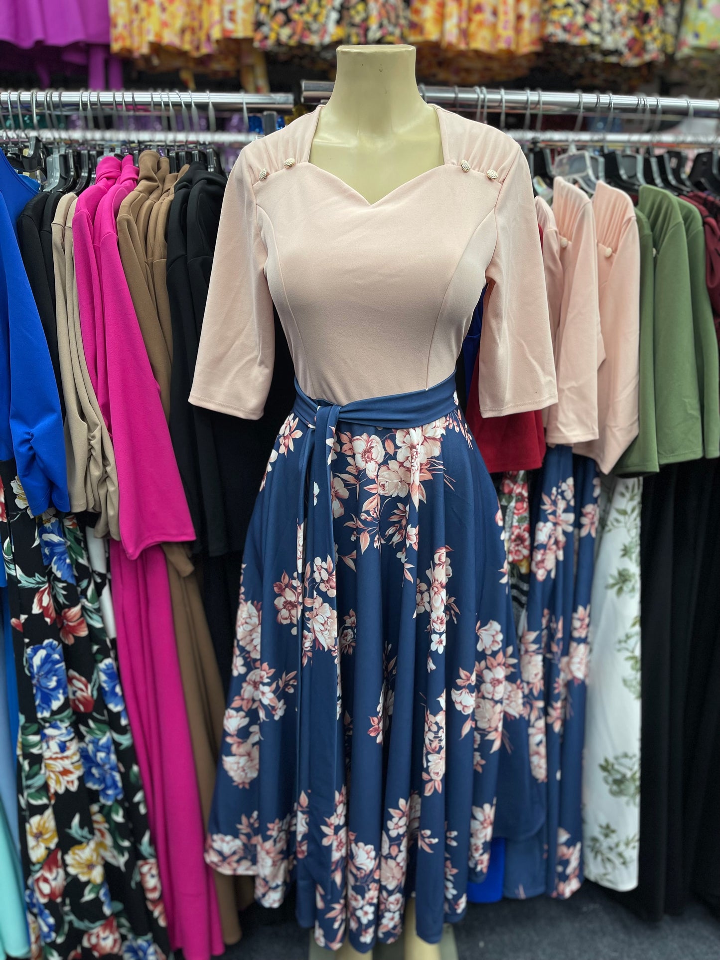 Sweetheart Dress navy