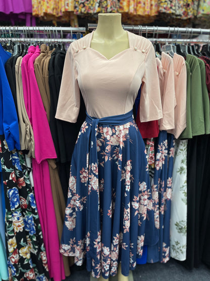 Sweetheart Dress navy
