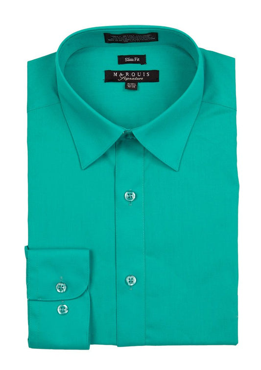 Emerald Green Men's long sleeve dress shirt slim fit