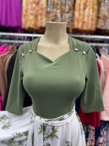 Sweetheart dress Sage