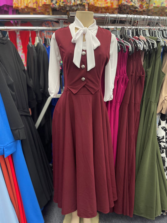 Willow Dress Burgundy