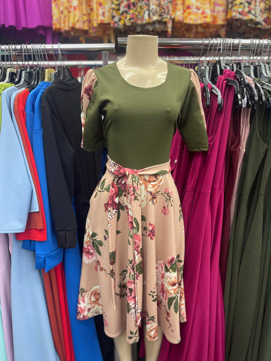 Daisy Dress Olive Green