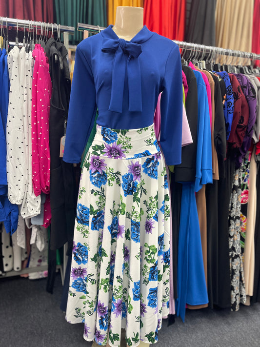 Bow Blouse Royal Blue