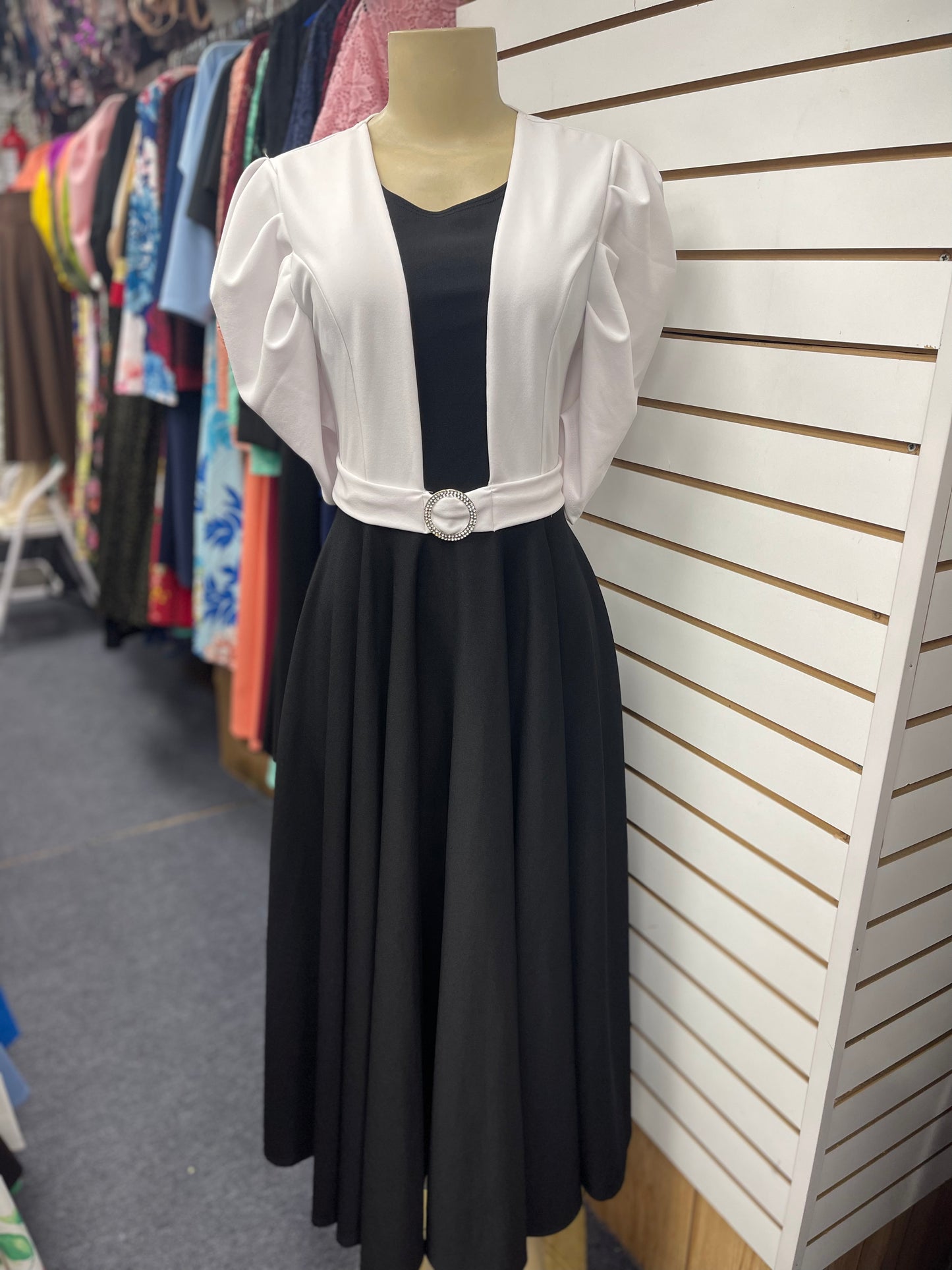 Jade Dress white and Black