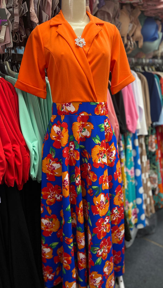 Flora Dress Orange