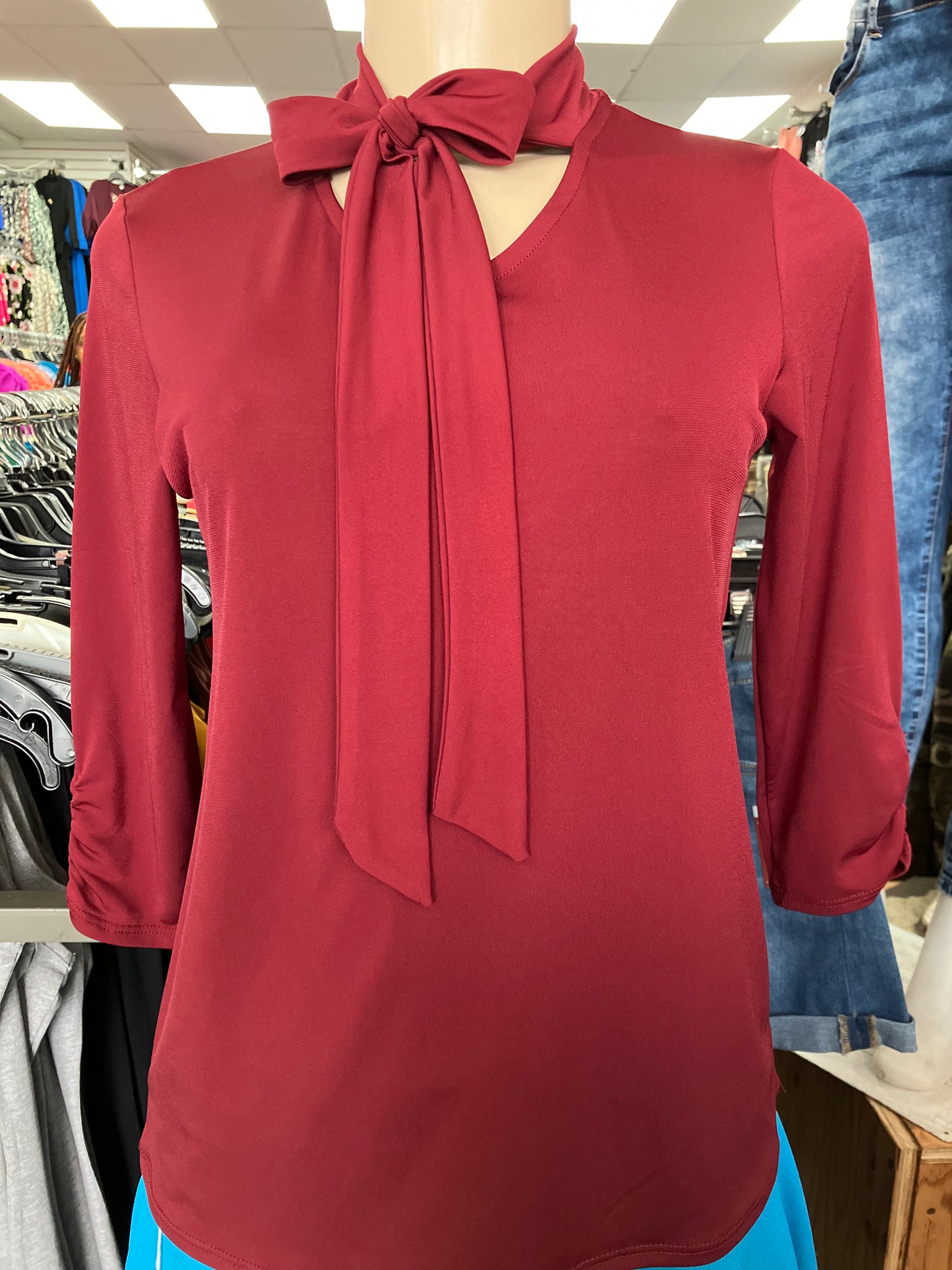 Bow Blouse Burgundy
