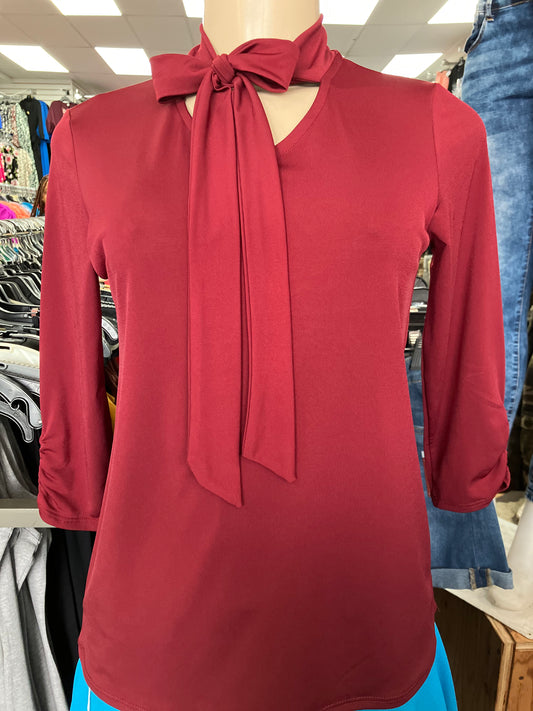 Bow Blouse Burgundy