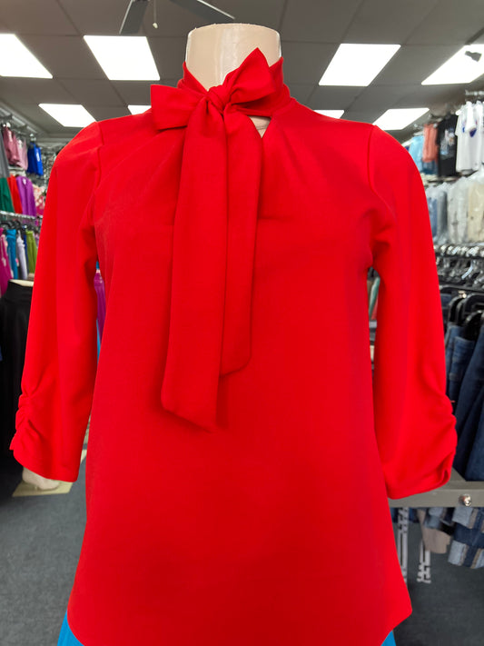 Bow Blouse red