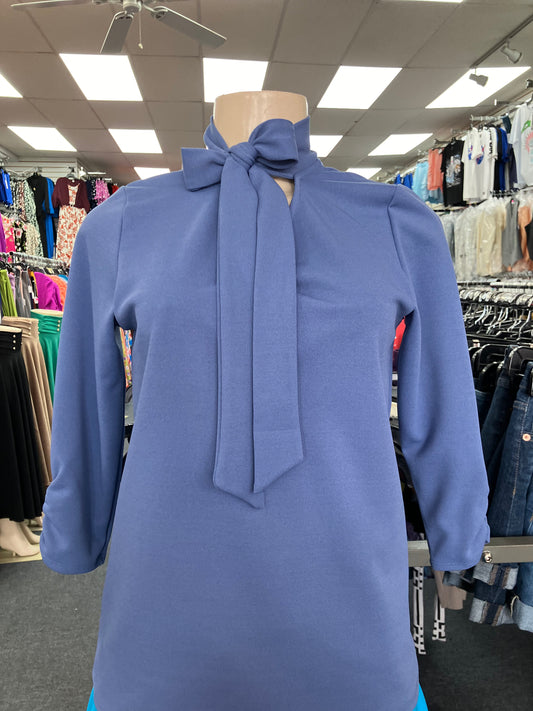 Bow Blouse Dusty Blue