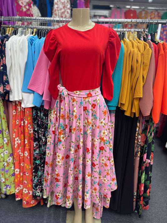 Cora Dress Red & Pink