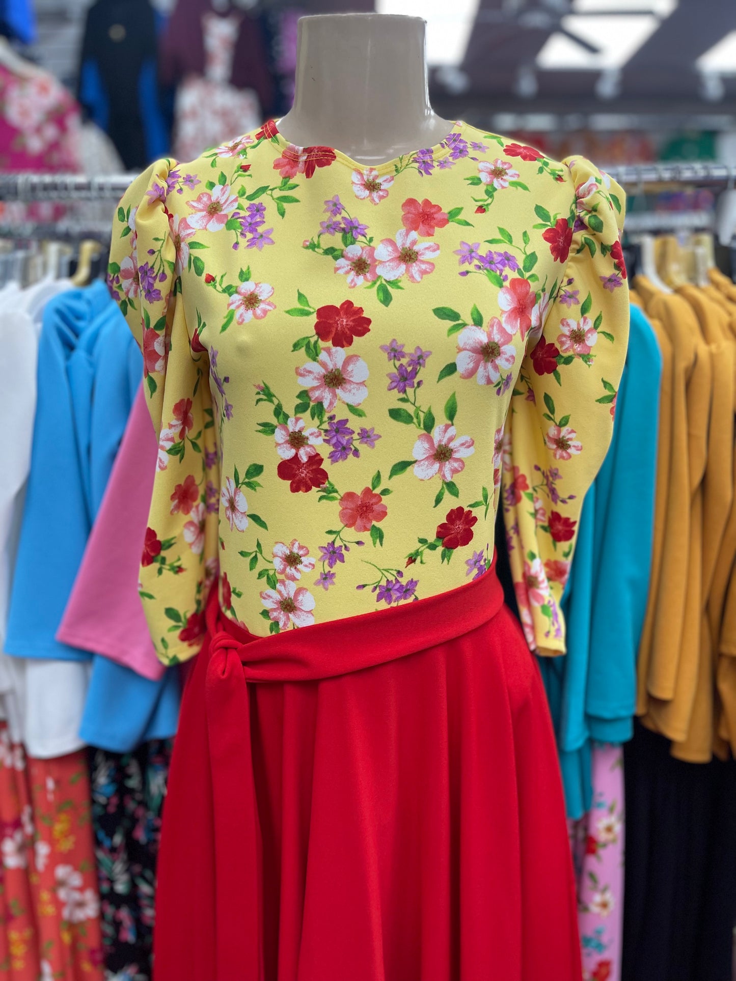 Iris Dress Red & yellow