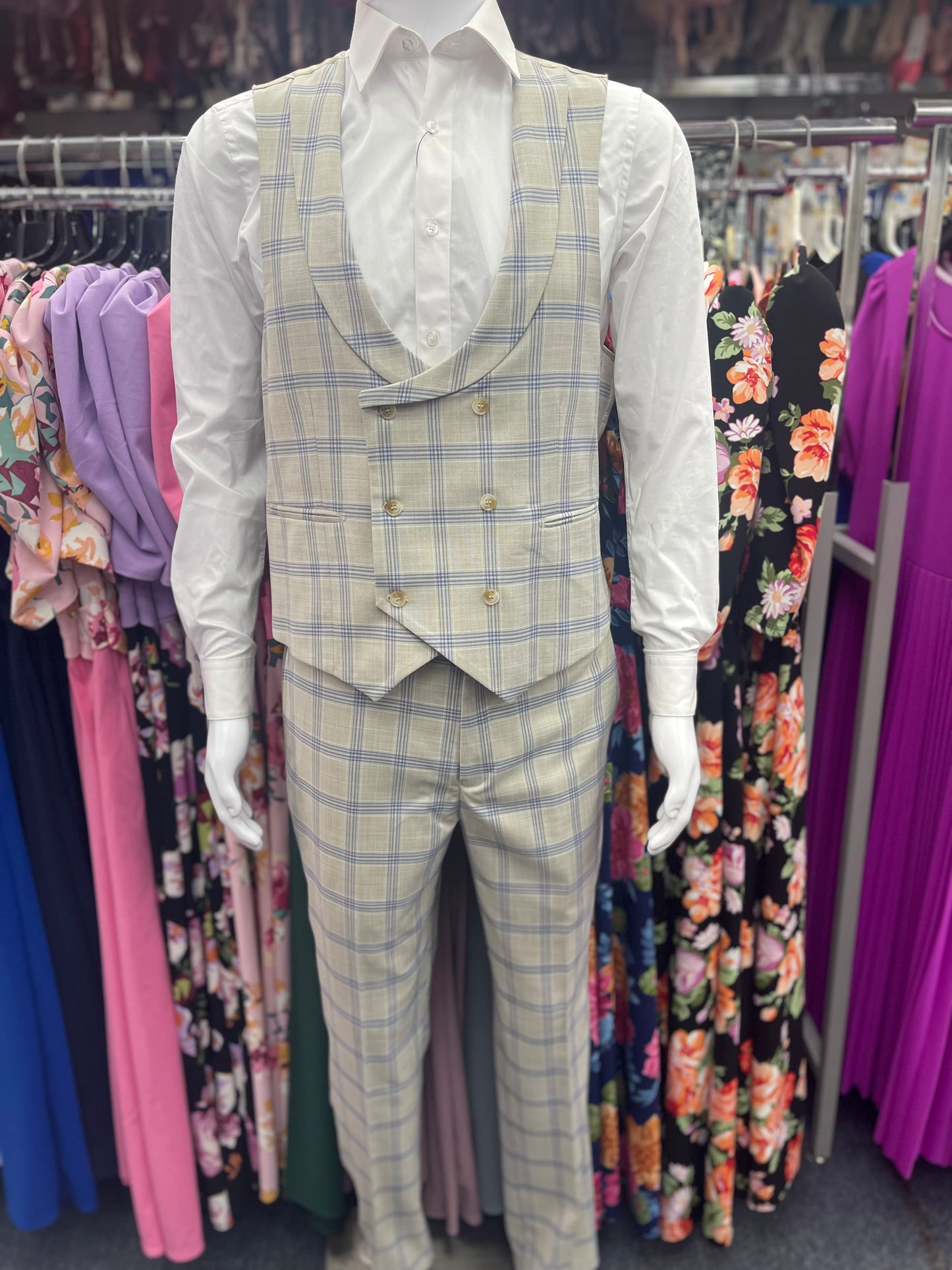 Modern Fit suit 3 pcs Ivory