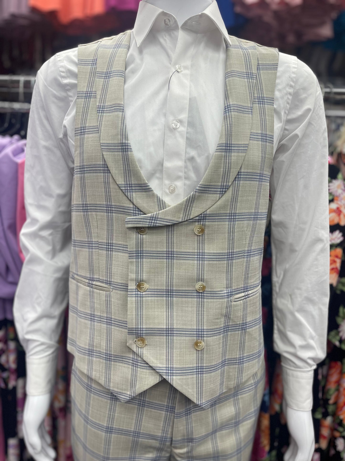 Modern Fit suit 3 pcs Ivory