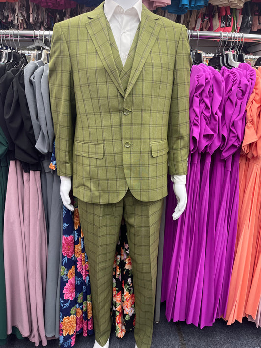 Modern Fit suit 3 pcs green