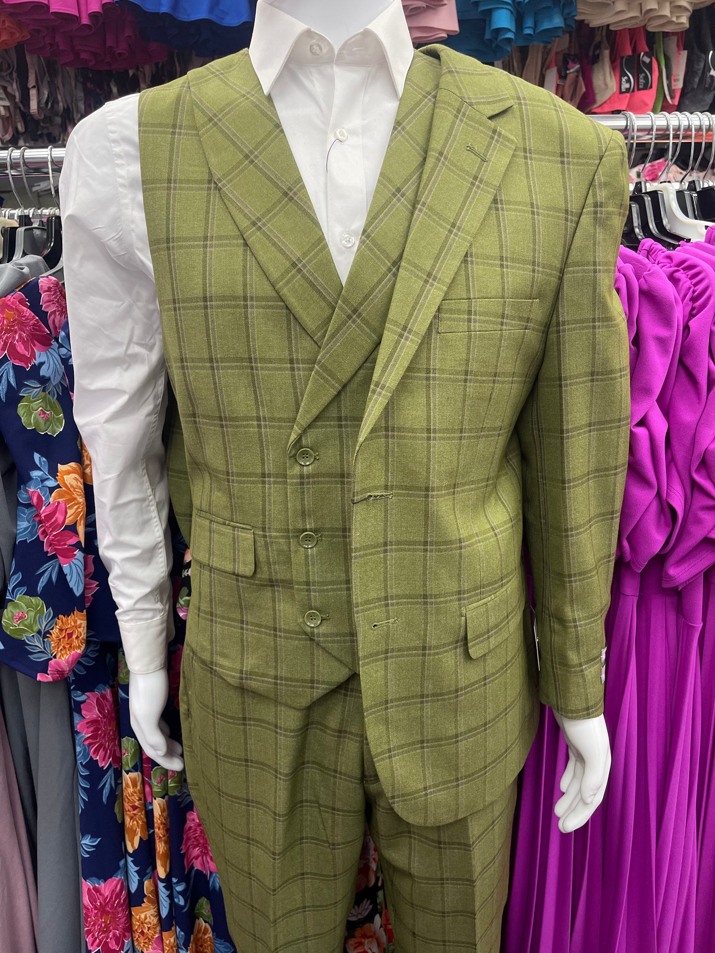 Modern Fit suit 3 pcs green
