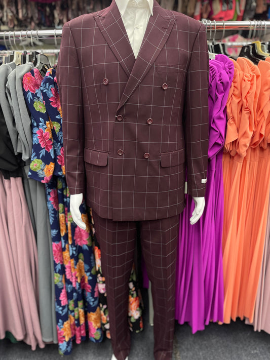 Executive  Suit 2pcs Burgundy